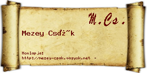 Mezey Csák névjegykártya